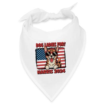 Dog Ladies For Kamala Harris 2024 USA Amerika - Bandana - Weiß - Vorne