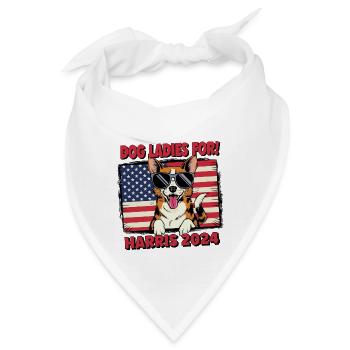 Dog Ladies For Kamala Harris 2024 USA Amerika - Bandana - Weiß - Vorne