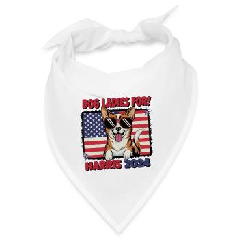 Dog Ladies For Kamala Harris 2024 USA Amerika - Bandana - Weiß - Vorne