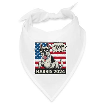 Dog Ladies For Kamala Harris 2024 USA Amerika - Bandana - Weiß - Vorne