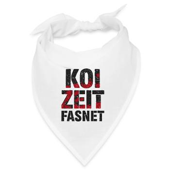 Koi Zeit Fasnet - Karneval Fasching - Bandana - Weiß - Vorne