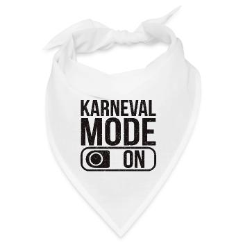 Karneval Mode On Fasching Fasnet - Bandana - Weiß - Vorne