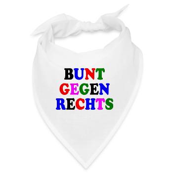 Bunt gegen rechts - Bandana - Weiß - Vorne
