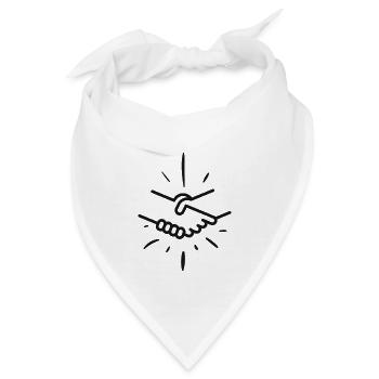Handschlag Hand Freundschaft Freunde - Bandana - Weiß - Vorne