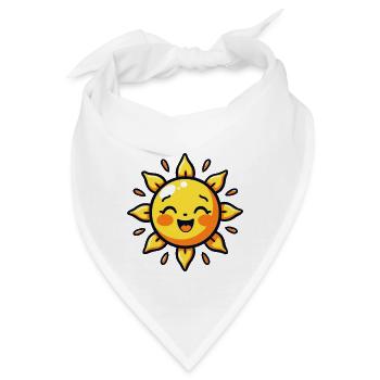 Lachende Sonne – Gute-Laune-Garantie - Bandana - Weiß - Vorne