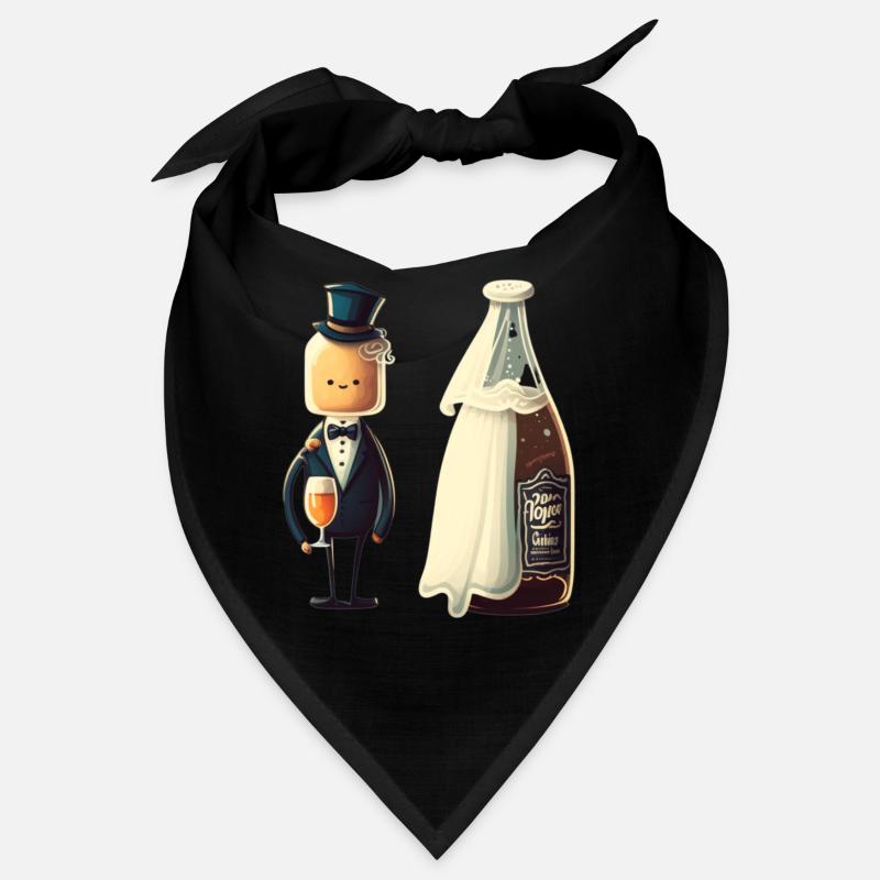 Bräutigam heiratet eine Bierflasche Bandana