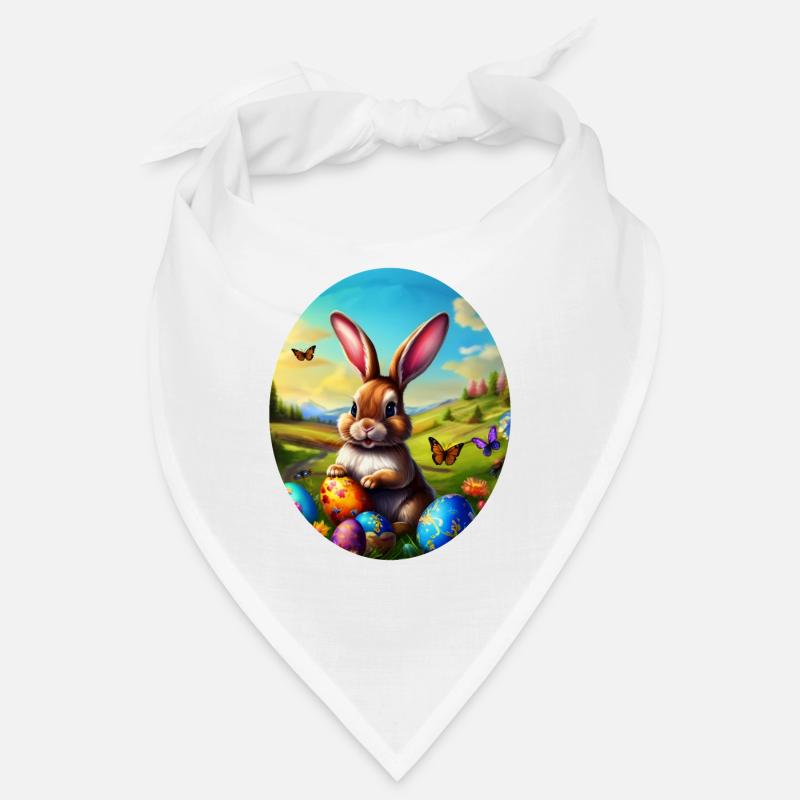 Pretty easter bunny in landscape Bandana