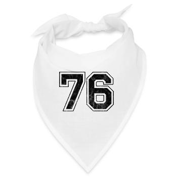 Anzahl 76 - Bandana - Weiß - Vorne