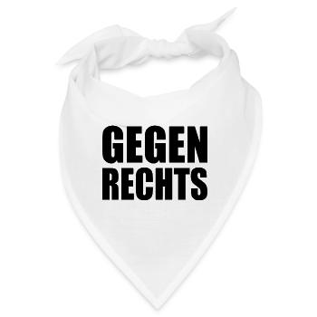 Gegen rechts - Bandana - Weiß - Vorne