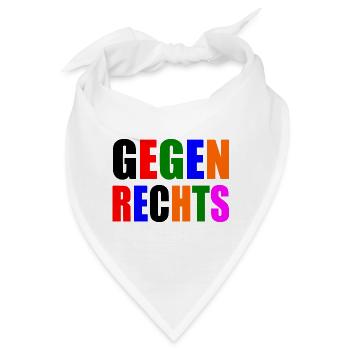 Gegen rechts - Bandana - Weiß - Vorne
