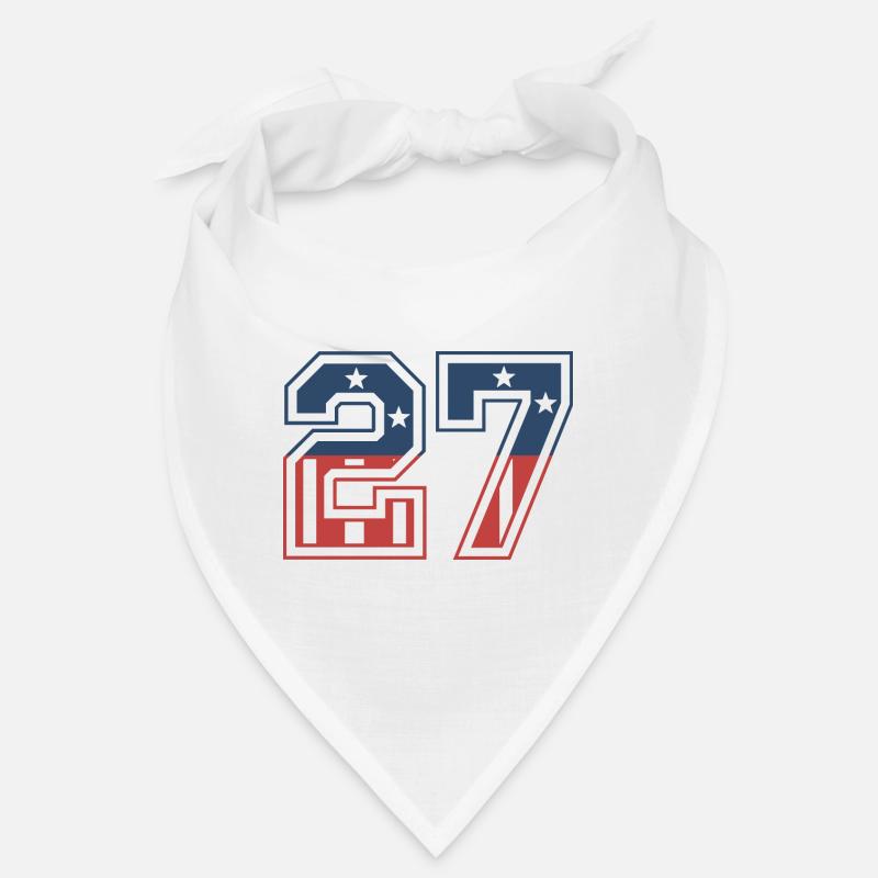 Numéro 27 États-Unis - Bandana - blanc
