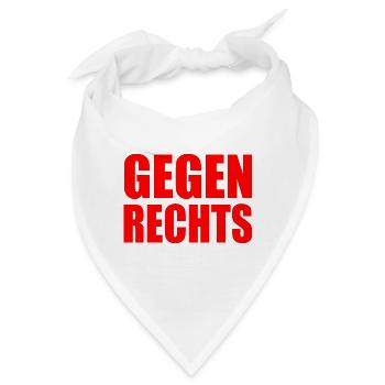 Gegen rechts - Bandana - Weiß - Vorne