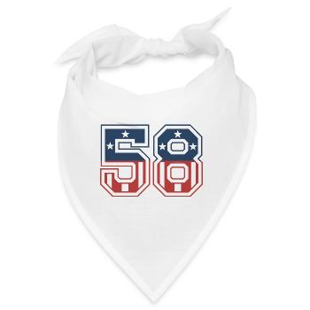 Nummer 58 USA - Bandana - Weiß - Vorne