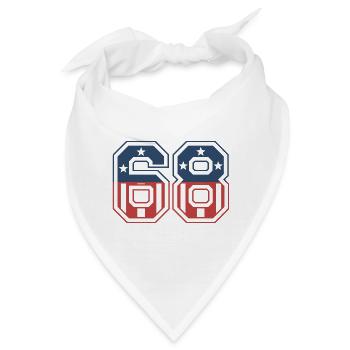 Nummer 68 USA - Bandana - Weiß - Vorne