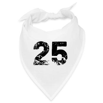 25 Zahl Trikot - Bandana - Weiß - Vorne