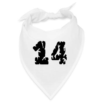 14 Zahl Trikot - Bandana - Weiß - Vorne