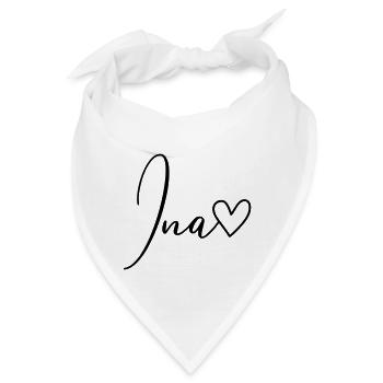 Ina Name Vorname Mädchen - Bandana - Weiß - Vorne