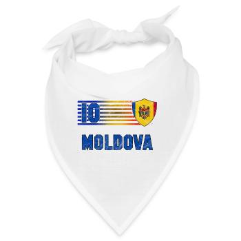 Moldawien Fußball Mannschaft - Bandana - Weiß - Vorne
