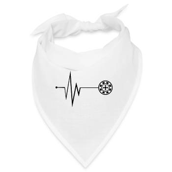 Roulette Puls Symbol - Bandana - Weiß - Vorne