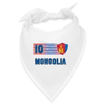 Mongolei Fußball Mannschaft - Bandana - Weiß - Vorne