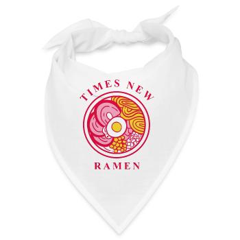 Times New Ramen, lustig Font Nudeln Schriftart - Bandana - Weiß - Vorne