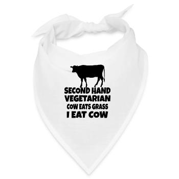 Carnivore Diet Anti-Vegan : Second Hand Vegetarian - Bandana - Weiß - Vorne
