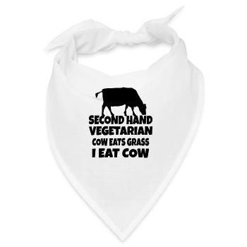 Carnivore Diet Anti-Vegan : Second Hand Vegetarian - Bandana - Weiß - Vorne