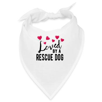 DOG RESCUE / ANIMAL RESCUE: loved by a Rescue Dog - Bandana - Weiß - Vorne