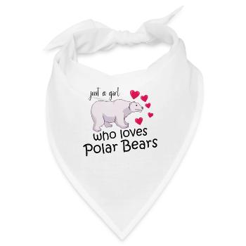 Polar Bear Lover North Pole Animal : just a Girl - Bandana - Weiß - Vorne