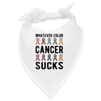 Cancer Sucks Cancer Awareness Whatever Color - Bandana - Weiß - Vorne