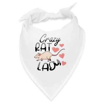 Rat Lover Rat Pet Rodent Mouse Rat Lady gift idea - Bandana - Weiß - Vorne