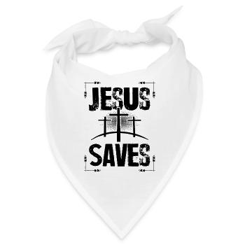 Jesus Saves - Bandana - Weiß - Vorne