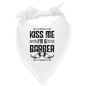 Küsse mich Barber - Bandana - Weiß - Vorne