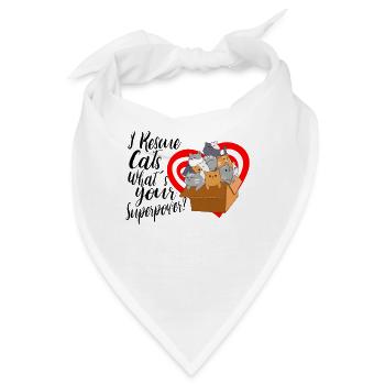 Cat RESCUE ANIMAL RIGHTS RESCUE Cat ADOPTION - Bandana - Weiß - Vorne