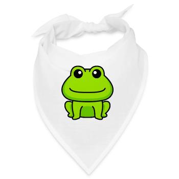 Frosch Comic Tier - Bandana - Weiß - Vorne