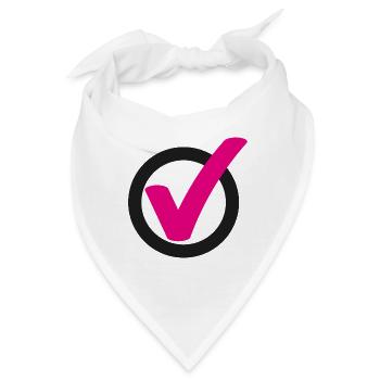 Haken Häkchen Zeichen - Bandana - Weiß - Vorne