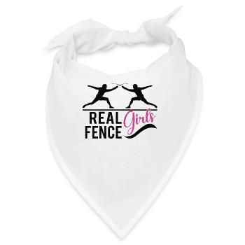 Female Fencing Girl Fencer Fence - Bandana - Weiß - Vorne