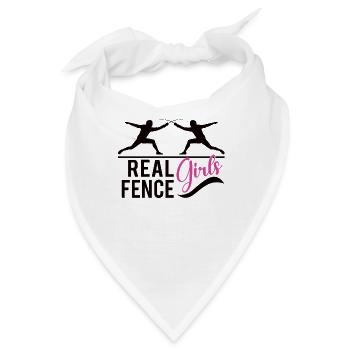 Female Fencing Girl Fencer Fence - Bandana - Weiß - Vorne