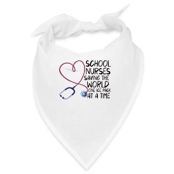 School Nurse Nursing Clinic Medical Stuff - Bandana - Weiß - Vorne