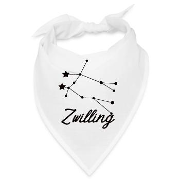 Sternzeichen Zwilling - Tierkreiszeichen - Bandana - Weiß - Vorne
