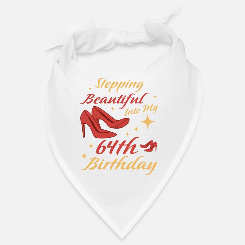 64th Birthday Gift 64 Years Fun Gift Idea - Bandana - white