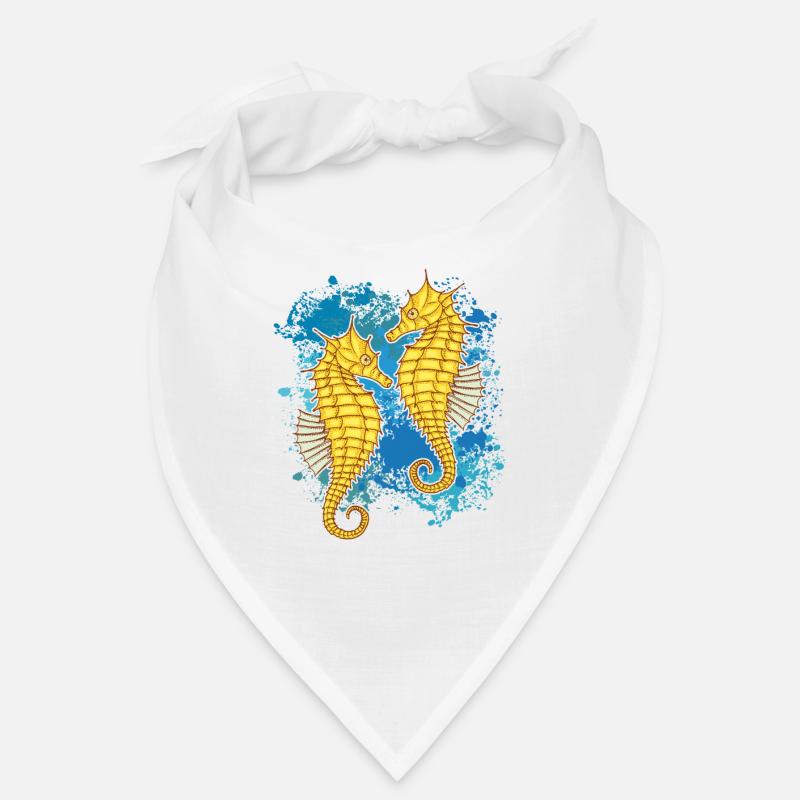 Deux hippocampes sur des touches de couleur colorées Bandana