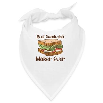Sandwich Lover Picknick Food Lover Breakfast Gift - Bandana - Weiß - Vorne