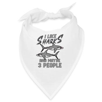 Shark Ocean Predator Sea Creature - Bandana - Weiß - Vorne