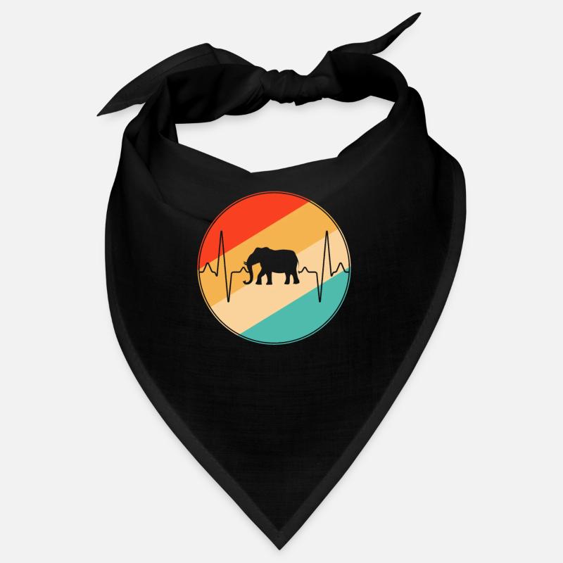 Elefant Retro Herzschlag Bandana