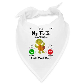 Meine Schildkröte ruft - Bandana - Weiß - Vorne