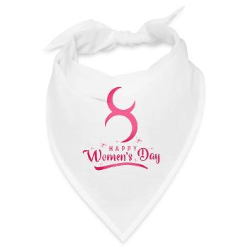 8. März Internationaler Frauentag | Geschenk - Bandana - Weiß - Vorne