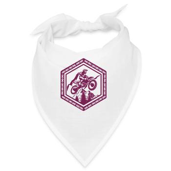 Motorrad Berge Wald Sport Geschenk - Bandana - Weiß - Vorne