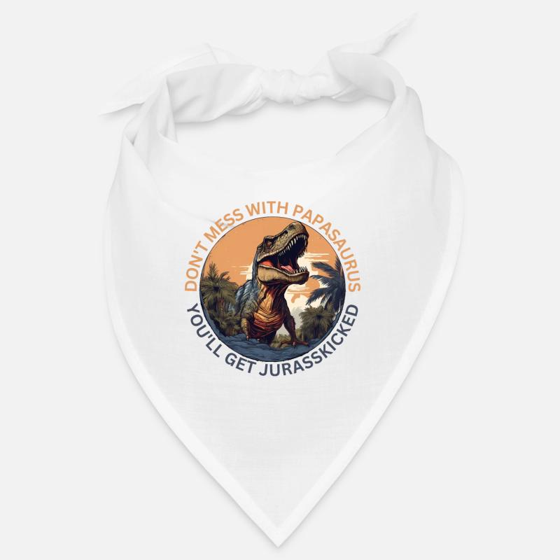 Papasaurus Dinosaurier Kinder Dinos Geschenk - Bandana - Weiß