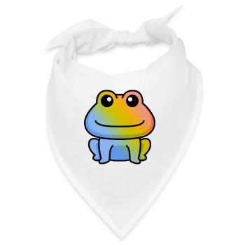 Frosch Comic Tier - Bandana - Weiß - Vorne